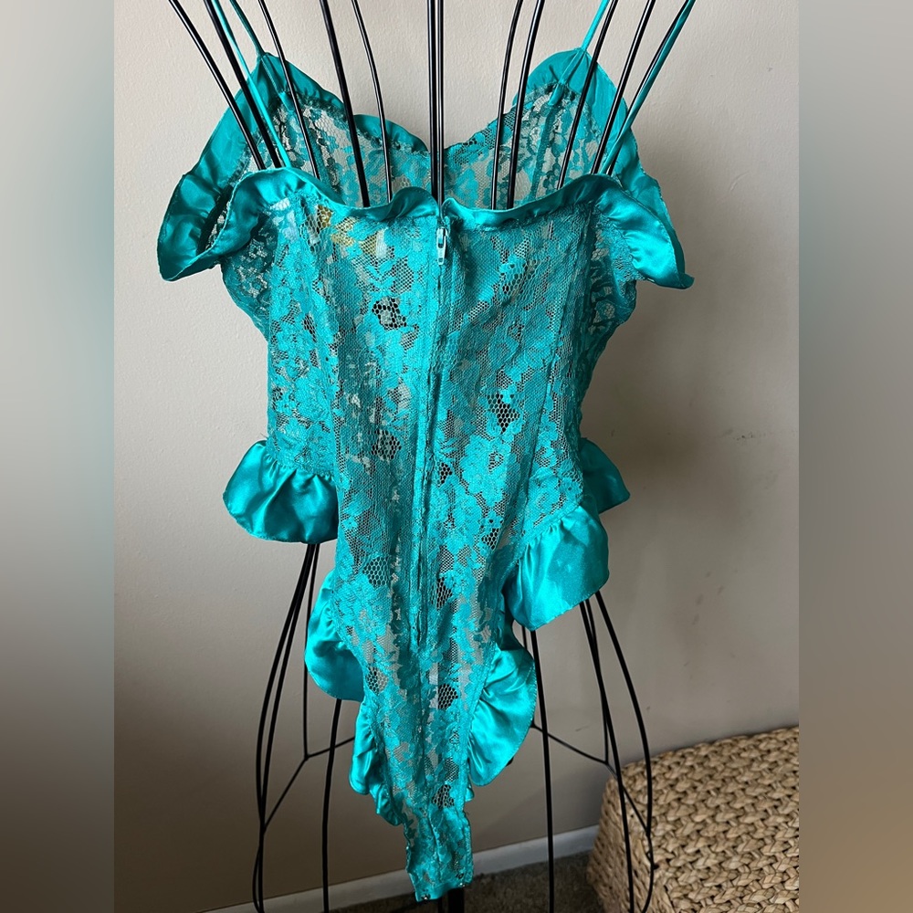 True vintage! Victoria’s Secret gold label teal teddy - Picture 5 of 5